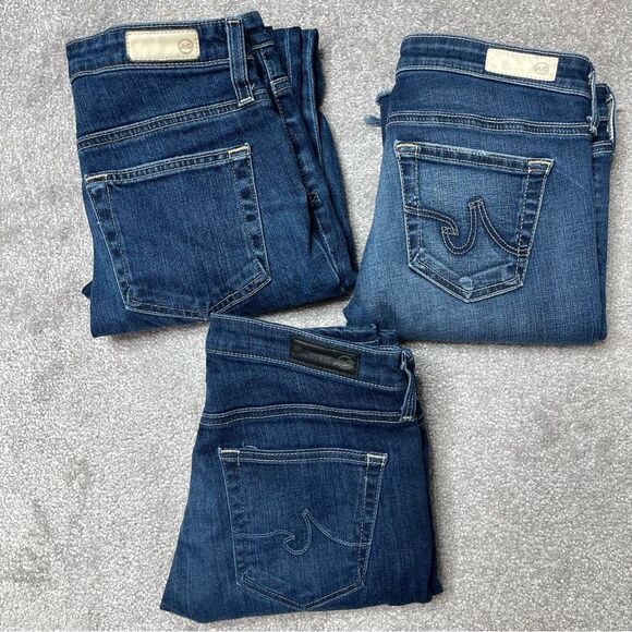 Ag Adriano Goldschmied Farrah Jeans Women’s 24 Blue Skinny Collection of 3 - Picture 1 of 7